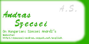 andras szecsei business card